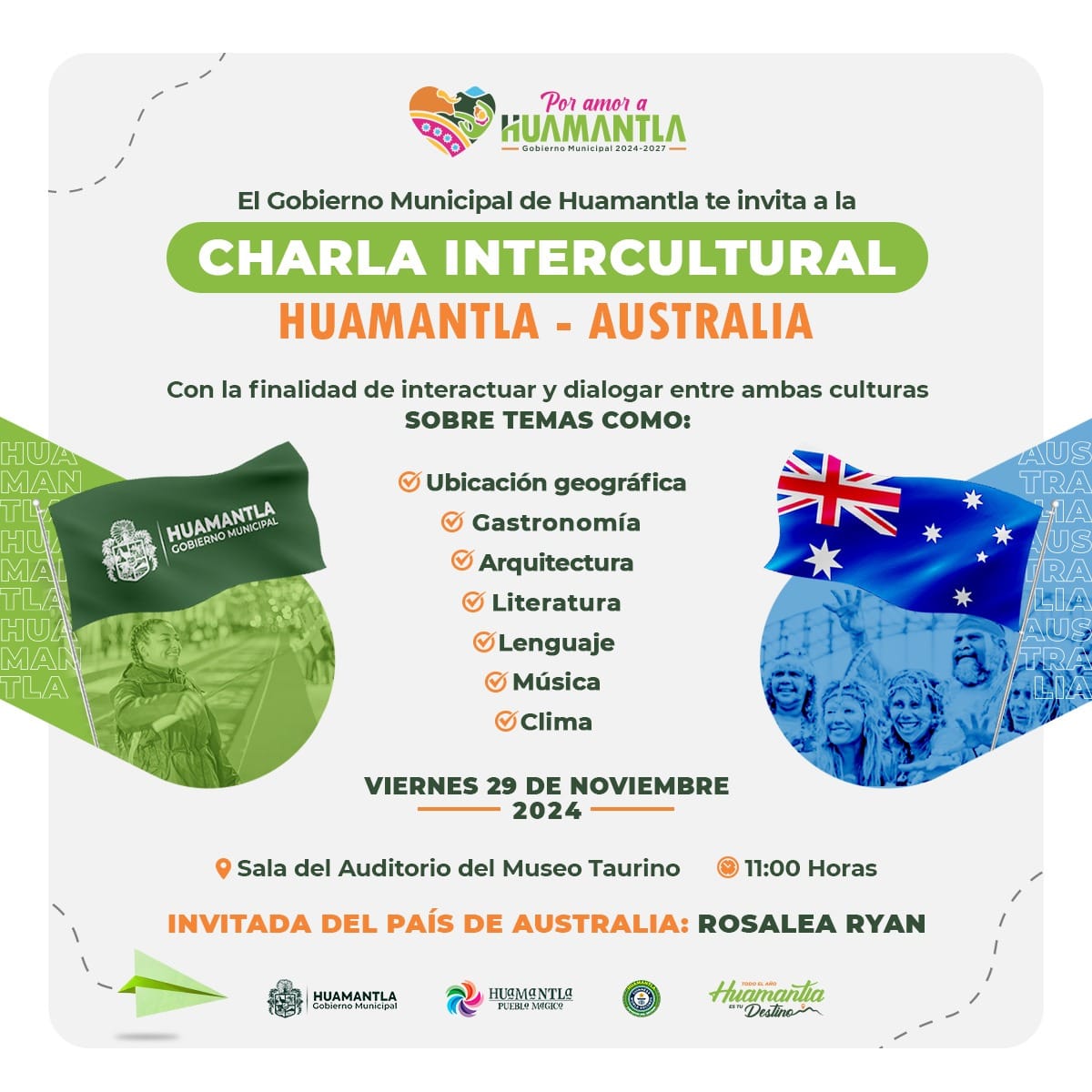 Invita el Ayuntamiento de Huamantla a charla intercultural con Australia